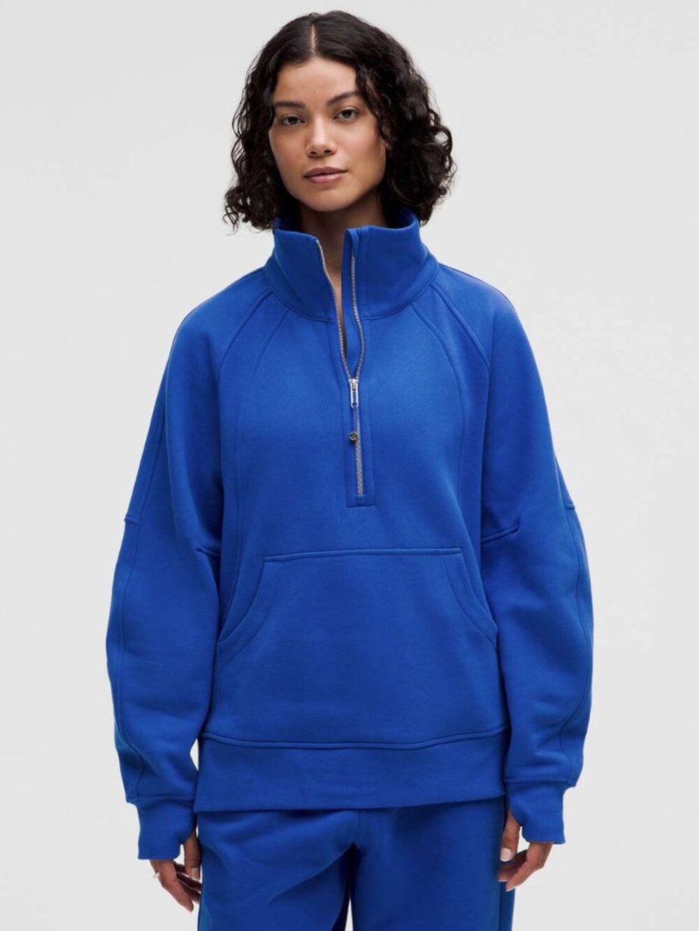 Scuba Oversized Funnel-Neck Half Zip Long